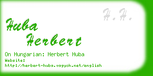 huba herbert business card